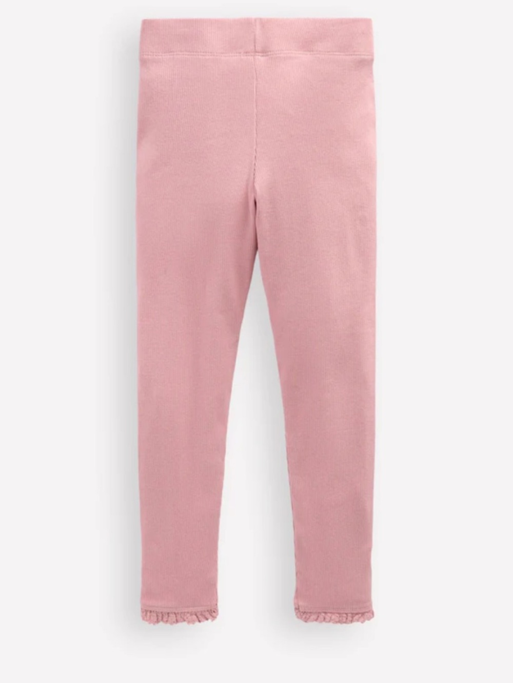 Mini Boden ' Pink Knit ribbed Leggings with Ruffle Hem  size 3-4YRS